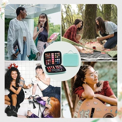 Color Nymph Beginner Makeup Kits Gift for Teens, Makeup Palettes with Reusable Handbag Includes 36 Colors Eyeshadow Blushes Bronzer Highlighter 4 Colors Lipgloss, Lip Oil Brushes Mint Green thumbnail 7