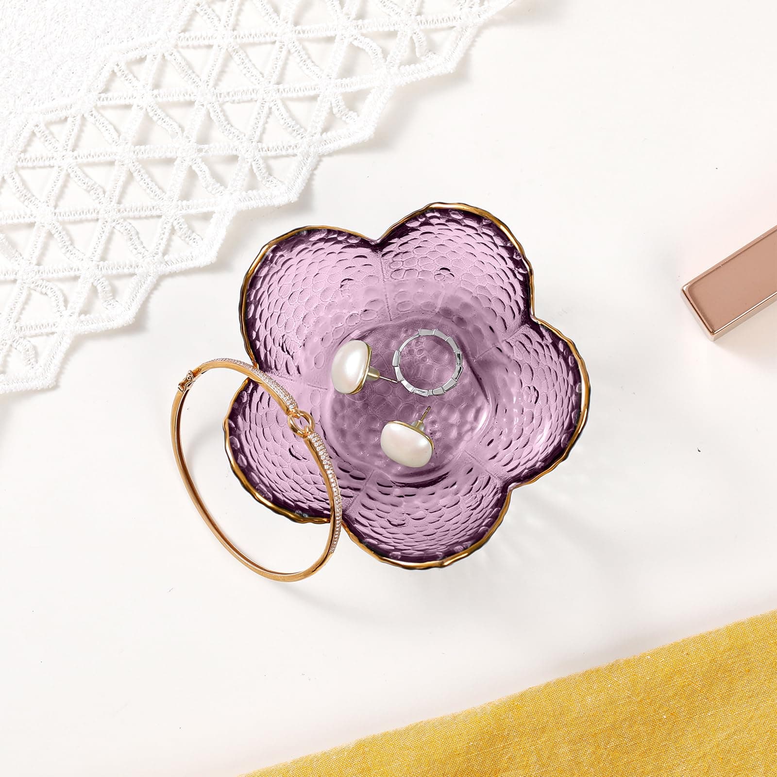 Jewelry Dish Tray Ring Dish Trinket Tray Gifts For Women Unique Birthday Gifts For Friends Sisters Daughter Mother Her Jewellery Tray Key Bowl Cute Small Friendship Christmas House Warming Gifts thumbnail 6