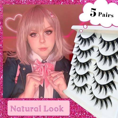 5 Pairs Cosplay Manga Lashes 3D Little Devil Spiky Eyelash Cute Doll Anime Lashes Japanese Style Makeup Eyelashes Natural Look Halloween Lash Beauty Extension Tools thumbnail 6
