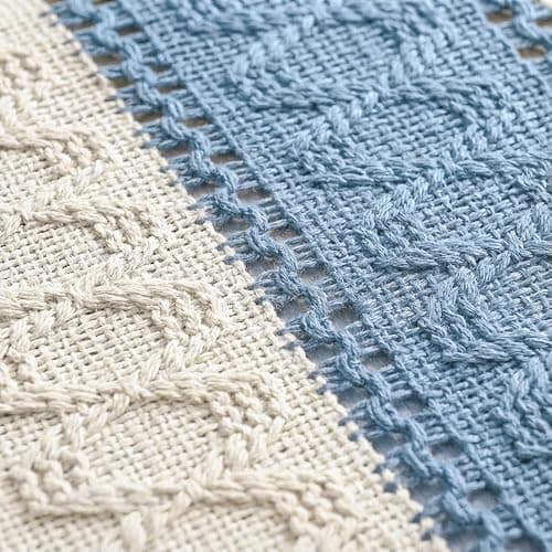 Artoid Mode Sky Blue Farmhouse Rustic Table Runner, Seasonal Holiday Hollow Kitchen Dining Table Decoration for Home Party Decor 12x72 Inch thumbnail 6