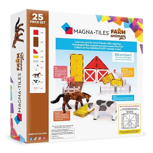 MAGNA-TILES Farm Animals 25-Piece Magnetic Construction Set, The ORIGINAL Magnetic Building Brand thumbnail 3