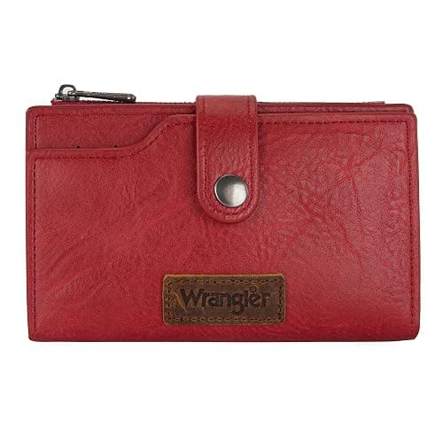 Wrangler Wallet for Women Bifold Card Holder with Zipper and ID Window - Image 1