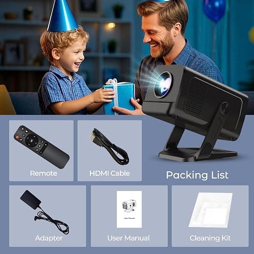 Mini Portable Projector Projecteur Portatif for Bedroom with WiFi and Bluetooth 1080P 4K Support Smart Android 14 OS Auto Keystone Compatible with Netflix, YouTube, Prime Video WEMI X1 thumbnail 12