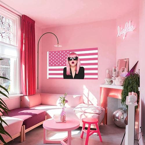 Custom Pink America Flag 3x5 Ft Personalized Flags with Photo Custom Funny Tapestry Poster for Indoor Outdoor Decor Gift for Family Friends College Students thumbnail 4