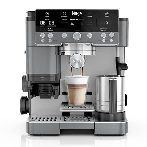 Ninja Luxe Premier 3-in-1 Kaffeemaschine, für Espresso, Cold Brew & Filterkaffee, 4 automatische Schaumeinstellunge, Grau-Metall, ES601EUGM - Image 1