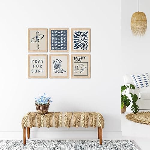 TwoDays Coastal Granddaughter Prints, Coastal Cowgirl Poster, Beachy Room Decor Aesthetic, Beach Wall Art for Teen Girls Bedroom, Vintage Surf Decorations Artwork (8" x 10", Set of 6, UNFRAMED) thumbnail 3