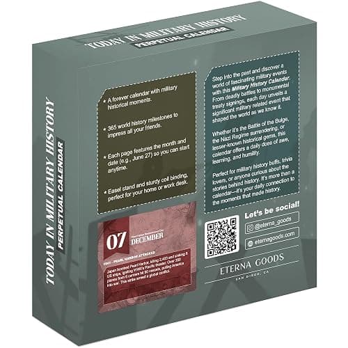 Today In Military History Calendar | Perpetual War History Calendar For The Military History Enthusiast, This Day In Amazing History Trivia Facts & Achievements | History Buff Gift Page A Day Box Calendar with Historical Info For Every Day of The Year thumbnail 9