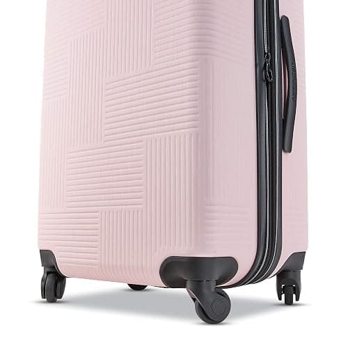 American Tourister Stratum XLT Expandable Hardside Luggage with Spinner Wheels, Pink Blush, Checked-Medium 24-Inch thumbnail 4