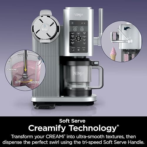 Ninja Swirl by CREAMi Ice Cream and Soft Serve Maker, Sorbet, Milkshake, Frozen Yogurt, Low Calories Program & More, 13-in-1, Soft Serve Handle, (2) CREAMi Swirl 16oz Pints, For Kids & ALL ages, NC701 thumbnail 7