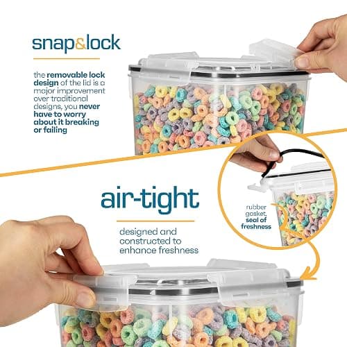 Storeganize Flour Sugar Storage Containers (5.3L/4pk) Great Rice Canisters Sets For The Kitchen pantry, Large Food Storage Containers With Lids Airtight thumbnail 4