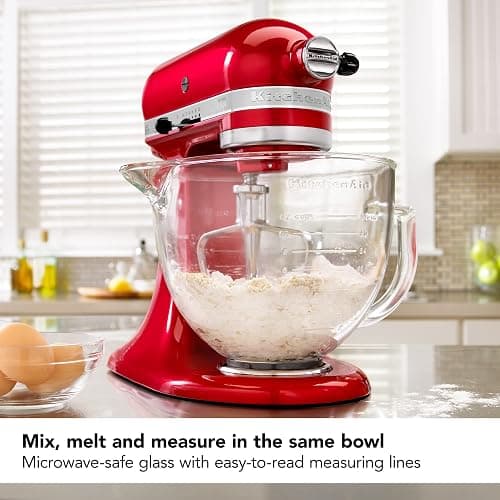 KitchenAid 5 Quart Tilt-Head Glass Bowl with Measurement Markings & Lid - KSM5GB thumbnail 2