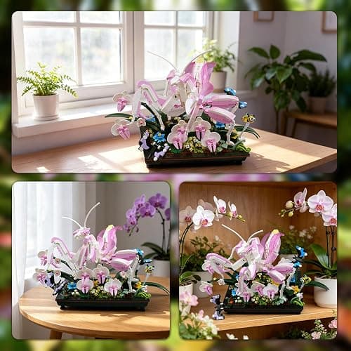 Orchid Praying Mantis Flowers Bonsai Building Set, Compatible with Lego Insects Nature Inspired STEM Kit for Adults, Stunning Desk Decor for Home/Office, for Boys Girls Aged 8-16+ 1077PCS thumbnail 5