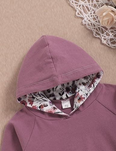 oklady Baby Girl Clothes,Hoodie Tops Floral Pant with Cute Headband Baby Girl Fall Outfits thumbnail 3