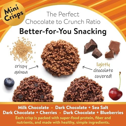 Undercover Snacks Chocolate Quinoa Crisps - Variety Sampler Pack | 7-Pack, 3oz Bags of Mini Crisps | Gluten Free, Nut-Free, Allergen Friendly, Kosher thumbnail 3
