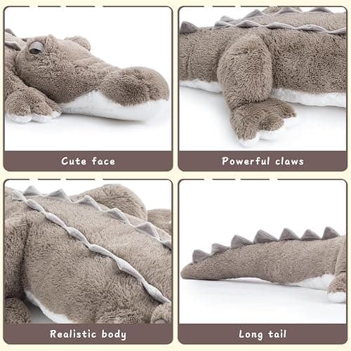 MorisMos Giant Alligator Stuffed Animal, 45 inch Soft Large Alligator Plush Toy, Big Stuffed Crocodile Gifts for Kids Boys Girls thumbnail 5