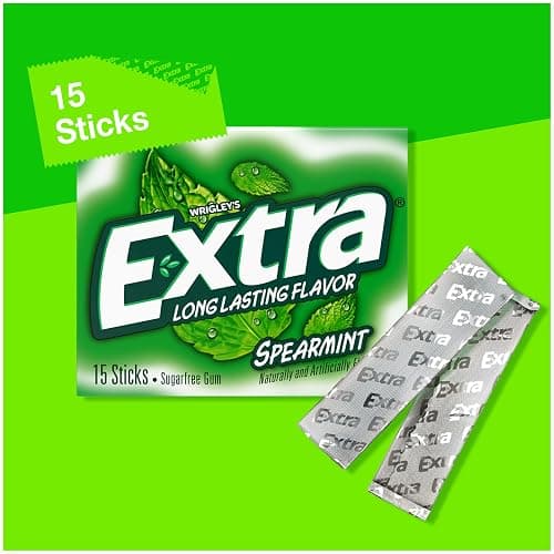 Extra Gum Spearmint Sugarfree Gum Bulk, Individually Wrapped, Perfect for Fresh Breath at School, Work, and Travel 15 Count, Pack of 10 thumbnail 4