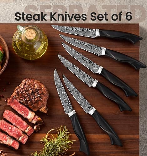 Knife Set, 15 Pieces Kitchen Knife Set with Built in Sharpener, High Carbon German Stainless Steel Knife Block Set, Dishwasher Safe, Mothers Day Gifts thumbnail 4