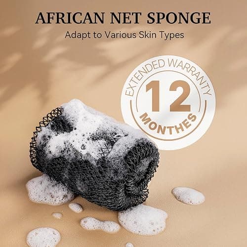 CORATED African Net Sponge Authentic, Shower Loofah Exfoliating Bath Sponge, Body Scrubber for Women and Men Daily Use Body Care, Travel Portable Bath Accessories Spa Gifts thumbnail 6