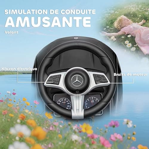 AIYAPLAY Porteur Enfants Mercedes-Benz sous Licence Voiture à Pousser Noir | Porteur Bébé 2 en 1, Poignée Amovible, Garde-Corps, Espace de Rangement, Klaxon et Volant, Enfants 18 à 36 Mois thumbnail 7