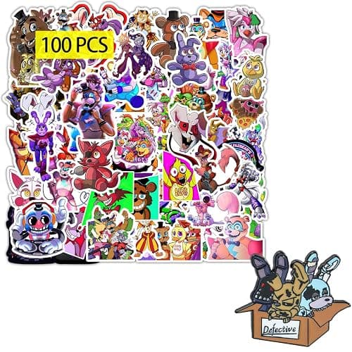 Pounchi Horror Game Stickers (100 Pcs with Cute Badge Decoration) Halloween Gaming PVC Sticker, Gifts for Laptop Water Bottle Skateboard Party Supplies - Image 1