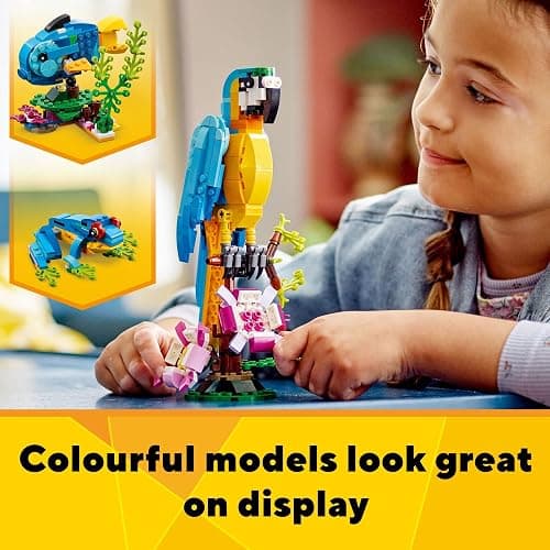 LEGO Creator 3 in 1 Exotic Parrot Building Toy Set, Transforms to 3 Different Animal Figures - from Colorful Parrot, to Swimming Fish, to Cute Frog, Creative Toys for Kids Ages 7 and Up, 31136 thumbnail 3