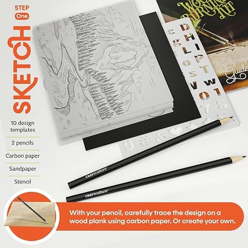 Craft Culture Beginners Wood Burning Kit for Kids, Teenage Boys & Girls - Christmas Gifts for Boy & Girl - Craft Projects Birthday Gift Idea for Children Teen Woodburning DIY Hobby Kits Art Activities thumbnail 3