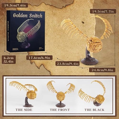 Golden Snitch Building Blocks Set Compatible with Lego Particle Size,Unique Harry Snitch Design Model Decoration,Creative Gift for 6+ Boys,Girls or Adults thumbnail 4