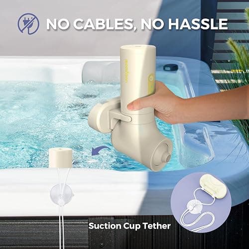 MOMFANN Bath Jet Spa, Cordless Portable Bathtub Accessories with 3-Level Adjustable Speed, Bubble Maker/Bath Jet Mode, Bathtub Jets for Home Spa, Relaxing (Yellow) thumbnail 3