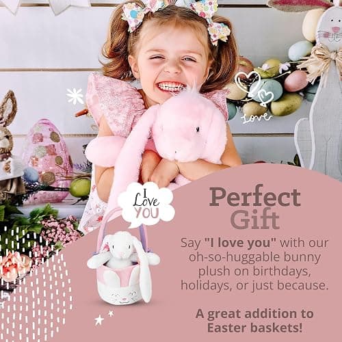 Plushible Easter Bunny Stuffed Animal, 18" (Pink) - Plush, Soft Embroidered Stuffed Bunny Toy for Kids, Newborns, Boys & Girls, Cuddly and Adorable Plush Toys thumbnail 3