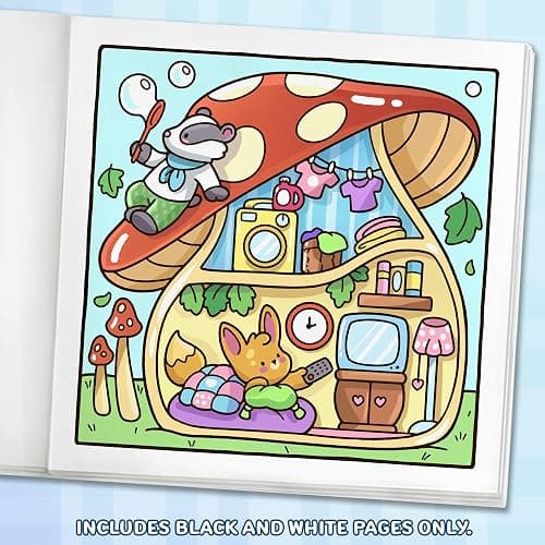 Comfy & Cozy: Coloring Book for Adults and Teens with Cozy Scenes and Cute Animal Characters for Relaxation thumbnail 5