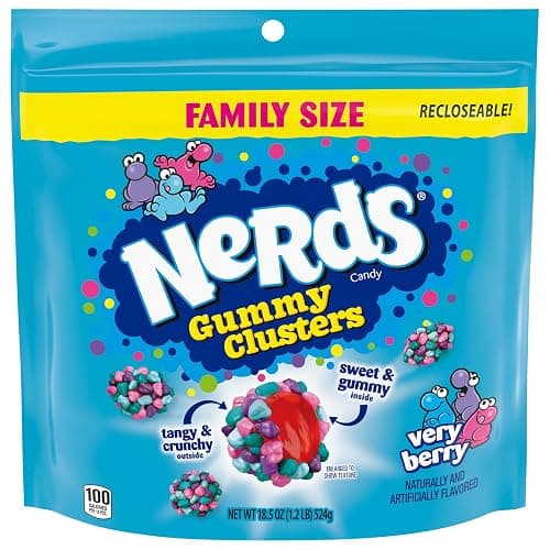 NERDS Gummy Clusters, Candy, Very Berry, Crunchy and Gummy, 18.5 oz thumbnail 10