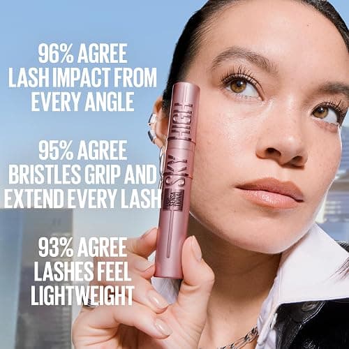 Maybelline Mascara, Lash Sensational Sky High Volumizing Thickening, Black | With Bamboo Extract, Eyelash Lengthening, Flake-Free Formula, Washable Mascara, Full Volume thumbnail 7