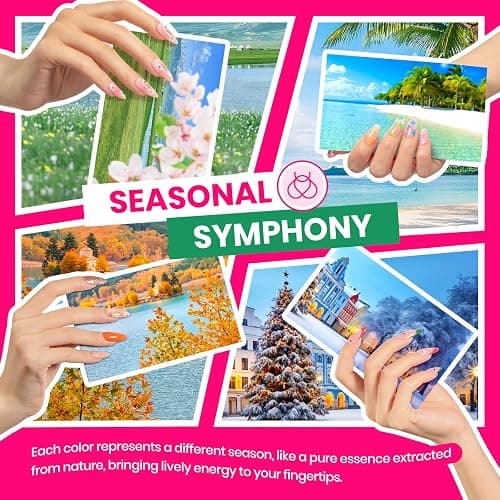 Beetles Gel Polish Seasonal Symphony- 85Pcs Gift Gel Nail Polish Kit with UV Light, 55 Colors Nail Set with Diamond Decorations & Manicure Art Stickers and Tools Soak Off All Season Gift for women thumbnail 3