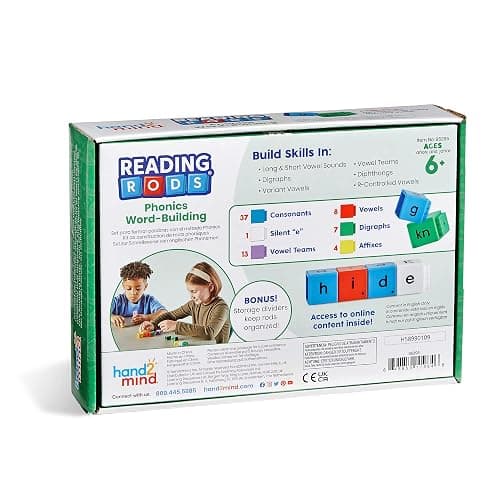 hand2mind Reading Rods Phonics Word-Building, Word Building Activities, Spelling Toys, Montessori Alphabet Letters, Reading Tools for Kids, Science of Reading Manipulatives, Phonemic Awareness thumbnail 10