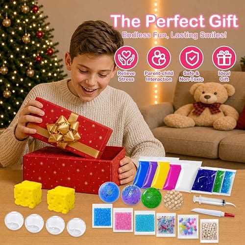 DIY Stress Ball Making Kit - 12 TPR Skins - Immersive Asmr Ball Squishy kit- Craft Kits Stress Balls - Crunchy Stress Ball - Handmade Make Your Own Fidget Stress Balls Kit for Adults thumbnail 7