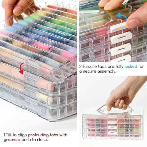 MEEDEN Acrylic Paint Markers Dual Tip: 96 Colors/48 Pcs Brush Tip Acrylic Marker with Automatic Ink Control for Art Supplies - Quick Dry Paint Pens for Rock, Wood, Canvas, Fabric, Glass, Metal thumbnail 8
