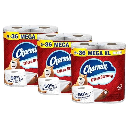 Charmin Ultra Strong Toilet Paper, 18 Mega XL Rolls = 108 Regular Rolls thumbnail 15