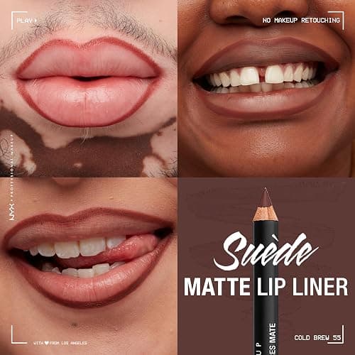 NYX PROFESSIONAL MAKEUP Suede Matte Lip Liner, Velvety-Smooth, Long-Lasting Formula For A Defined Lip Makeup Look - Cold Brew (Brown) thumbnail 2
