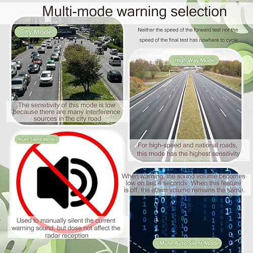 RAD1000 Laser/Radar Detector for Cars with Suction Cup Mount - X/K/Ka/KU/ST/CT Band & Laser Detection, Long Range Detection, Led Display, Mute Memory, VG-2 Immune, Multi-Mode, Ideal Gifts for Cars thumbnail 4