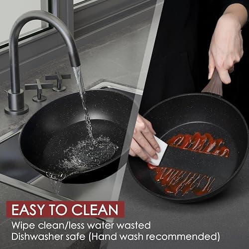 Kikcoin Pots and Pans Set Non Stick 31 Piece Kitchen Nonstick Cooking Cookware Sets with Grill Pan Saucepan Baking Sheet Utensil - Black - 31 Pieces thumbnail 6
