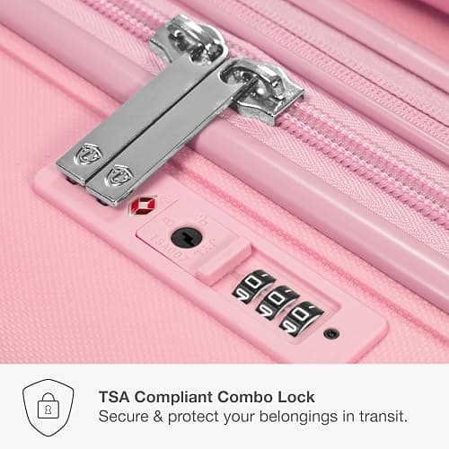 Traveler's Choice Pagosa Indestructible Hardshell Expandable Spinner Luggage, Pink, 26-Inch Medium thumbnail 5