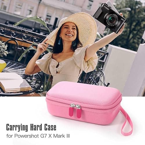 Seracle Camera Bag Carrying Case Compatible with Canon G7X Mark III/ G7X Mark II Digital Camera, Hard Bag Suitable for Travel and Home Storage (Pink) thumbnail 6