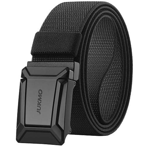 JUKMO Men's Stretch Tactical Belt, 1.5" Elastic Nylon Web with Flip Buckle | Quick Release Belt for Military Work Rigger Hiking - Image 1