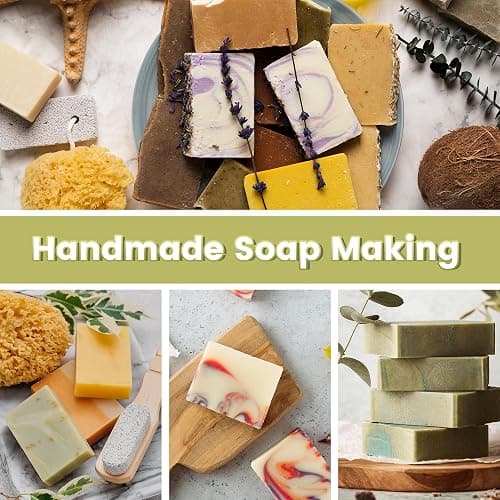 PIUH Deluxe Soap Making Kit for Soap Making, DIY Soaps Making Full Set Kits Includes Soap Melter, 4 lb Soap Base, 8 Essencial Oils, Silicone Loaf Molds & Scraper, Cutters, 8 Dyestuffs for Adults Gift thumbnail 7