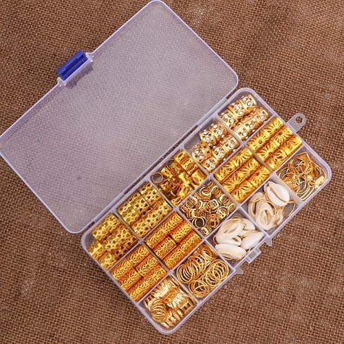 202 Pcs Jewelry for Women Braids, Locs Dreadlocks Beads Braid Rings/Cuffs Shells Heart Butterfly Hair Pendants/Clips for Dreadlock Accessories (Gold) thumbnail 7