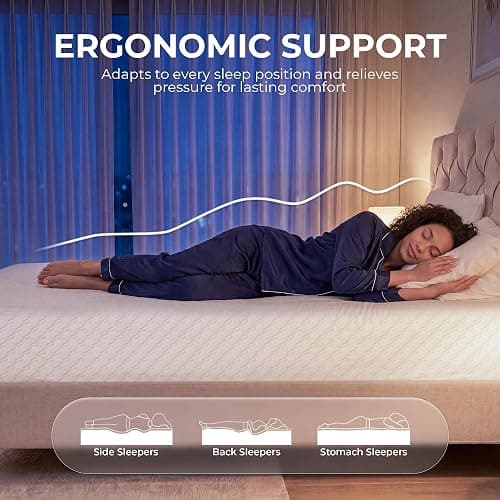 Neo Sleep King Size 12Inch Cooling Gel Memory Foam Mattress Pressure Relief | Medium Feel, Removable Washable Cover, Anti-Slip Bottom, Bed in a box, Breathable, Fiberglass Free, CertiPUR-US Certified thumbnail 6