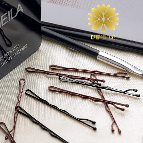 KANPRINCESS 100PCS 2.4Inch Bobby Pins Black,Pain-Free Bobby Pins for All Hair Types,Brown Hair Pins for Women Girls,Hairpins for Buns with Box(Black+Brown) thumbnail 5
