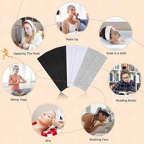 DiyJibb Headbands for Women, Stretchy Non Slip Soft Cotton Cloth Hair Bands for Sports, Workout, Yoga and Running, 7pcs thumbnail 6