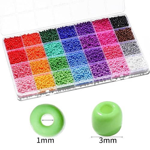 Ywmimn 28 Colors 3mm Seed Beads, 7200PCS Glass Seed Beads Kit for Jewelry Making, Craft and Bracelet Making thumbnail 2