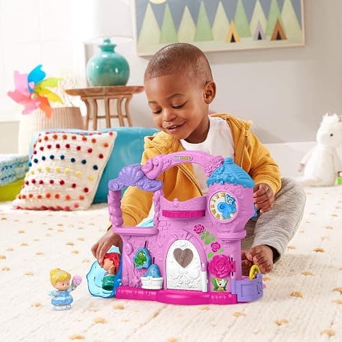 Fisher-Price Little People Toddler Toy Disney Princess Play & Go Castle Portable Playset for Pretend Play Kids Ages 18+ Months​ - Princess Play & Go Castle thumbnail 2